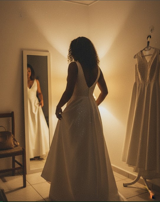 Aline no seu casamento